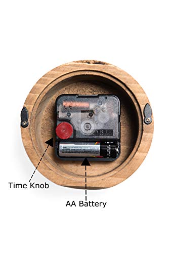 image for Driini Wooden Desk & Table Analog Clock Made of Genuine Pine - Battery