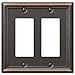 Decorative Wall Switch Outlet Cover Plates (Oil Rubbed Bronze, Double Rocker GFCI)