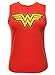 DC Comics Wonder Woman Studded Logo Junior's Muscle Tank Top (Red, Large)