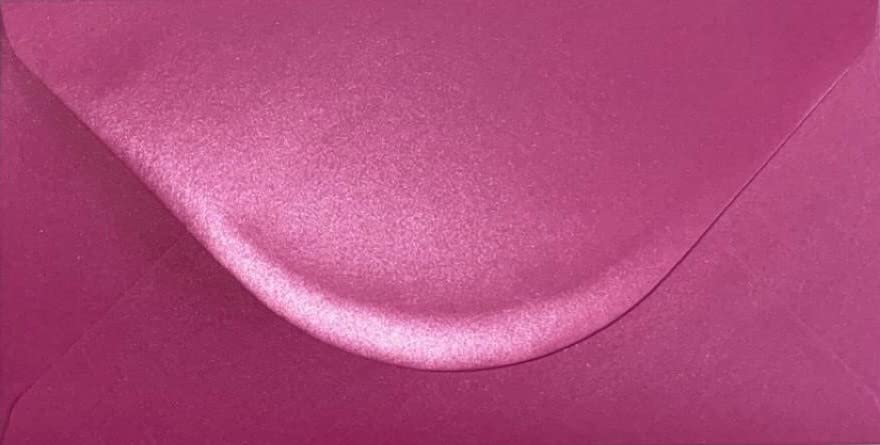 DL (110mm x 220mm) Coloured Envelopes Perfect for Christmas Cards, Greeting Cards, Wedding/Party Invitations, Crafts and Many More - Pack of 12 (Pearl Fuchsia Pink)