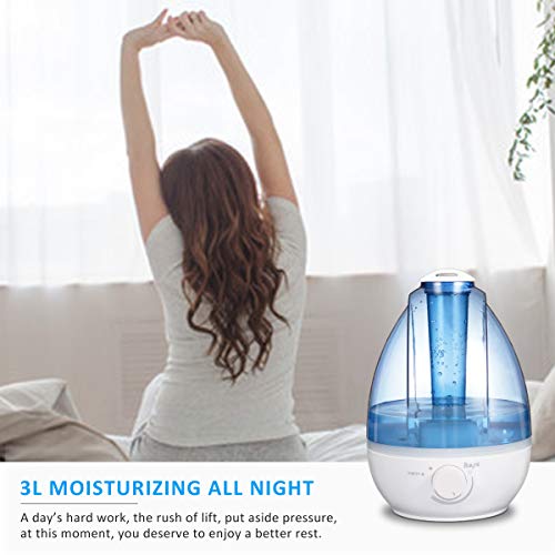 Balight Cool Mist Humidifiers,3L/0.8Gal Ultrasonic Air Humidifiers for Bedroom Baby Pregnant Woman Home Office,Moisturing Purifying Air, Whisper-Quiet Operation,12-16 Hrs Working Time,Auto Shut-Off