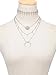 SUNSCSC Women's Triangle Stars Moon Sun Pendants Choker Statement Bib Necklace (Moon and Sun)