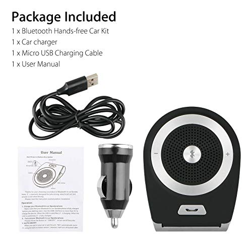 image for Sunjoyco Bluetooth Car Speakerphone, Wireless in-Car Speaker Clip on S