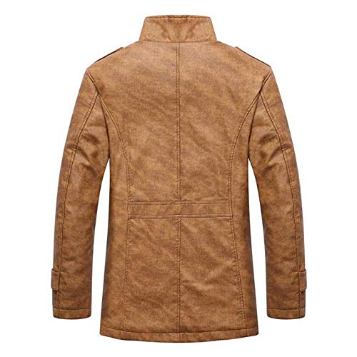 Men's Plus Cotton Warm Fur Collar Casual Button Military Cargo Jacket Outwear Parka Winter Quilted Coat