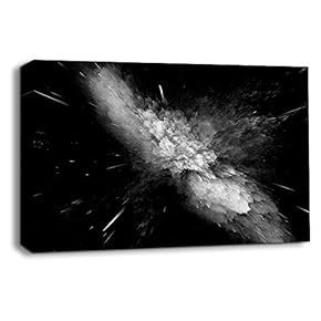 Canvas Wall Art Black and White Energy Wave Pictures Home Wall Decorations for Bedroom Living Room Paintings Canvas Prints Framed - 12x18 inches
