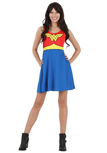 Wonder Woman Costume A Line Scoop Neck Dress, Medium