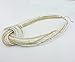 Bocar White Seed Beads Multilayer Chunky Bib Statement Knot Necklace (NK-10316)