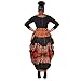NEARTIME Women Dress, Irregular African Print Dress Casual Long Sleeve Maxi Dresses (L) …