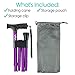 Vive Folding Cane - Foldable Walking Cane for Men, Women - Fold-up, Collapsible, Lightweight, Adjustable, Portable Hand Walking Stick - Balancing Mobility Aid - Sleek, Comfortable T Handles (Purple)