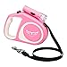 Buzazz Retractable Dog Leash, 5m/16ft Automatic Retractable Dog Walking Lead for Small Medium Dog with Anti-Slip Handle and LED nightlight, Moving Free, One Button Break & Lock