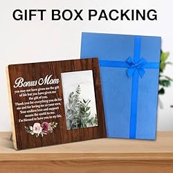 NGAEAK Rustic Bonus Mom Wood Picture Frame - Step