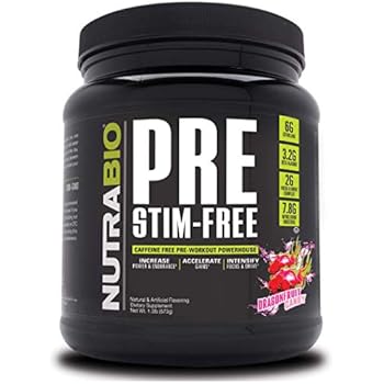 NutraBio PRE Stim Free - Caffeine Free Pre Workout (Dragonfruit Candy)