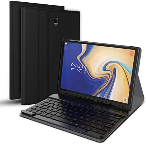 Ylinova Samsung Galaxy Tab S4 10.5 inch T830 Tablet Keyboard Wallet Case, Premium PU Leather Protective Case with Kickstand and Credit Card Slots, Magnetic Closure Flip Shockproof Cover Black
