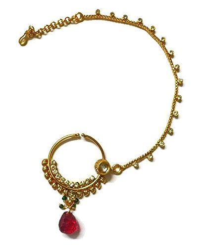 Buy Divinique Jewelry With Kundan And Cubic Zirconia Bridal Nose Ring For Women At Amazon In