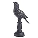 Factory Direct Craft Sculpted Look Wood Crow on Wooden Spindle for Primitive or Halloween Displays