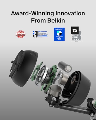 BELKIN WIRELESS CHARGER STAND, AUTO FACE TRACKING, APPLE DOCKKIT CERTIFIED, TRIPOD & MAGSAFE COMPATIBLE, NO APP REQUIRED, 360° ROTATION, INFLUENCER CONTENT, WORKS W/FACETIME, TIKTOK, YOUTUBE, ETC.