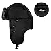 Tirain Unisex Winter Trooper Ushanka Hat Ear Flap Hat with mask (Black, one size)