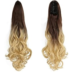 22 Inch Long Wavy Hair Ponytail Synthetic Wrap On