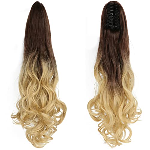 22 Inch Long Wavy Hair Ponytail Synthetic Wrap On