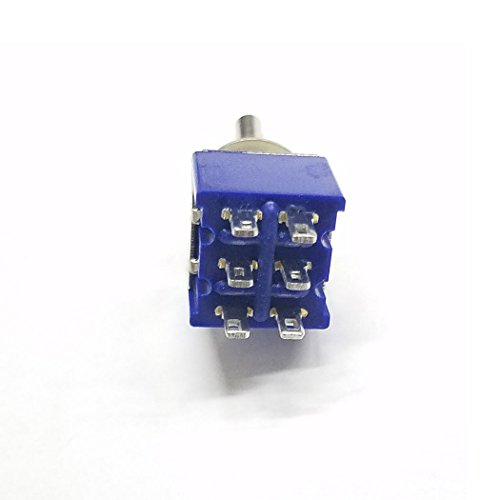 Aoyoho 15Pcs Off/ON Thread SPST Latching Type Push Button Switch and 5Pcs ON/ON 2 Position DPDT Toggle Switch