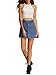 SheIn Women's Button Front Denim A-Line Short Skirt - A-Blue Medium