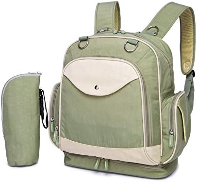 HARFING Waterproof Insulated Diaper Bag Backpack with Changing Pad &amp; Stroller Straps, Large Capacity, Lightweight Travel Baby Gear Nappy Organizer for Mom &amp; Dad,Matcha Green
