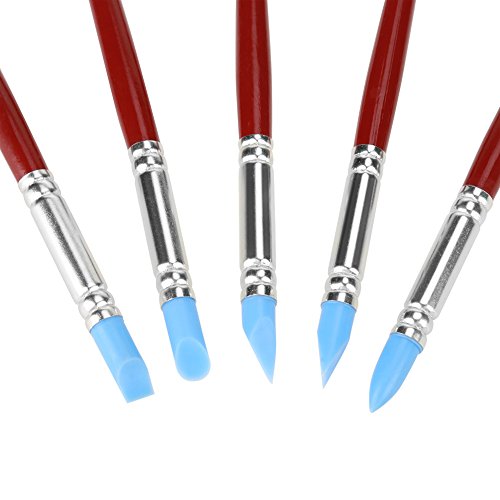 Rubber Tip Paint, 5Pcs Color Shapers Silicone Pen for Clay Sculpture Pottery DIY Shaping Carving Tool