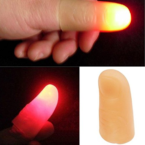 VANTIYA LED Finger Lamp (2 Packs/4PCS) Thumbs Light, Magic Light up Finger Magic Trick, Fake Finger, Prank Toy Tool For Halloween