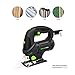 Jigsaw, GALAX PRO 5-Amp Orbital Jig Saw 3000SPM Jigsaw Tool with Laser Guide, Variable Speed Adjustor(1-6), 4-stage orbital pendulume action, Quick release saw blade system, with 2 saw blades GP78221