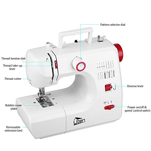 Kranich Sewing Machine 2 Speed 16 Stitches Double Thread Needle Portable Sewing Machine 24W