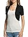 BEAUTYTALK Women's Short Sleeve Oprah Shrug GIF Open Front Casual Cardigan Bolero Jacket(Black,S)
