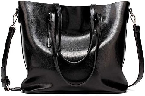 RUISSEN Womens Handbags Soft Leather Retro Vintage Large Capacity Top-Handle Casual Tote Shoulder Bag