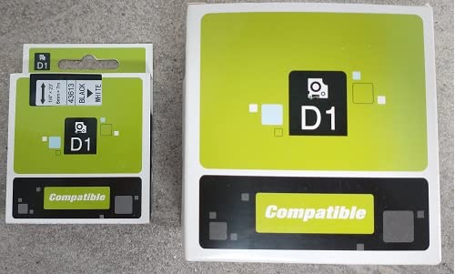 NOW INK LTD 43613 Label Tape. Compatible with DYMO D1 Series Standard Labelling Tapes. (6mm, Black ON White)