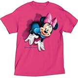 Disney Women's T Shirt Minnie Mouse Pop Out XL Wow Pink