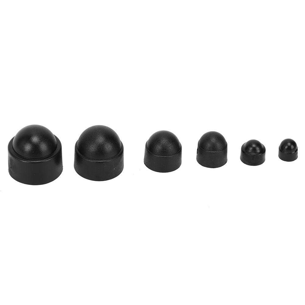 145PCS Hex Nut Cap Bolt Covers Screw Cap Black Rubber Protective Fastener M4-M12 Bolt Cap Industrial Accessory for Car Home Improvement