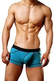 Dominik Underwear Cotton Trunk, Mens, Blue