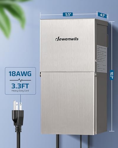 DEWENWILS Transformador de paisaje de bajo voltaje de 300 W, multizona, transformador de iluminación de paisaje exterior con sensor de fotocélula y temporizador, 120 V a 12 V/14 V, resistente a la int