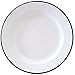 Enamelware Dinner Plate, 10.25 inch, Vintage White/Black (Single)