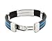 BONAMART Fashion Charm Friendship Stainless Steel Rubber Silicone Power Slap Bracelets Making for Men Blue