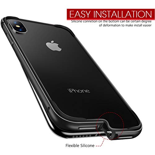Humixx Extre Series iPhone Xs Case,Utra-Thin Aluminum TPU Hybrid Shockproof Bumper Case Compatible with iPhone X/iPhone 10 -Matte Black