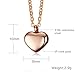 MG Jewelry Rose Gold Plated Stainless Steel Solid Love Heart Polished Charm Necklace with Chain for Women