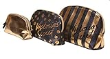 Victoria's Secret Makeup Bag Trio Gold and Black