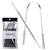 FAMILIFE Tongue Scraper Cleaner and Tarter Scraper M-04 with Professional Stainless Steel Teeth Tool Kit Dental Hygiene Oral Care