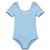 TIAOBU Girls Short Sleeves Ballet Leotard Gymnastics Bodysuit Dancewear