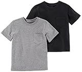 Carter's Baby Boys' 2-Pack Tee, Grey/Black, 12 Months