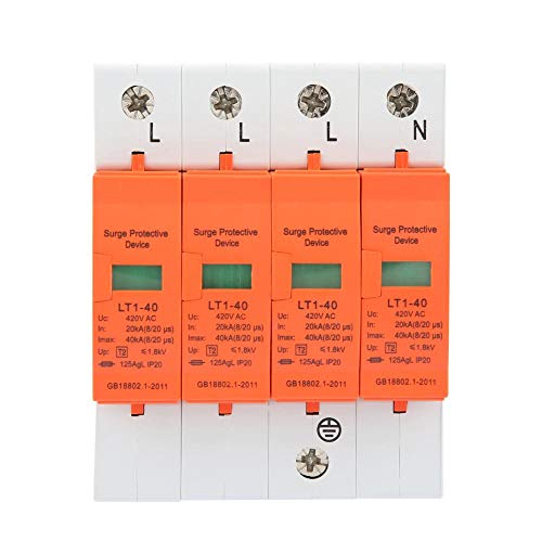 Oumefar 4 Pole AC 420V House Surge Protector 40KA LowVoltage Arrester