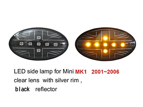 Union Jack Lens Side Marker Signal Lamp Amber LED Light for MINI COOPER MK1 R50 R52 R53 2001~2006