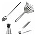 Stainless Steel Cocktail Shaker Set - 5 Piece Bartender Kit with Martini Shaker Strainer Jigger Shot Glass Stirring Spoon - Bartending Supplies Bar Tools Barware and Bartender Gifts Set - Silver