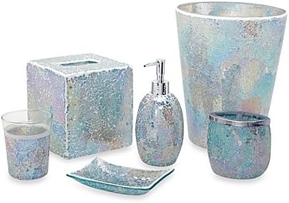 Lotion Dispenser Luxurious Collection Of Crackled Glass, Pastel Color Ice Breaker