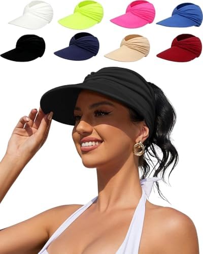 Wide Brim Visor Hats for Women-Lightweight Packable Ponytail  display picture 1